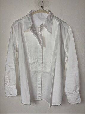 NWT Julia Amory Tux Shirt in Classic White Pintuck XS - Sold Out on line